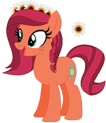Size: 336x389 | Tagged: safe, artist:nsmah, artist:selenaede, gloriosa daisy, pony, equestria girls, g4, my little pony equestria girls: legend of everfree, base used, equestria girls ponified, female, flower, flower in hair, ponified, simple background, smiling, solo, white background