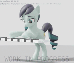 Size: 445x383 | Tagged: safe, artist:therealdjthed, coloratura, earth pony, pony, g4, the mane attraction, 3d, 3d model, absurd file size, absurd gif size, animated, bipedal, blender, blender cycles, cycles render, eyes closed, female, gif, mare, model:djthed, musical instrument, piano, rara, singing, solo, the magic inside, wip