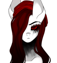 Size: 1022x1143 | Tagged: safe, artist:starshame, oc, oc only, oc:blurryface, earth pony, pony, black sclera, blurryface, creepy, female, ponified, simple background, solo, transparent background