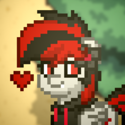 Size: 537x537 | Tagged: safe, derpibooru exclusive, oc, oc only, oc:jasmin dreasond, pegasus, pony, pony town, cute, flower, flower in hair, heart, pixel art, solo, sprite