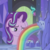 Size: 760x760 | Tagged: safe, screencap, starlight glimmer, pony, unicorn, a royal problem, g4, my little pony: friendship is magic, cropped, cutie map, cutie mark, female, mare, rainbow, solo, twilight's castle