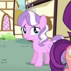 Size: 512x512 | Tagged: safe, screencap, apple bloom, diamond tiara, scootaloo, spoiled rich, sweetie belle, earth pony, pony, crusaders of the lost mark, g4, animated, cropped, cutie mark crusaders, female, gif, sad, the pony i want to be
