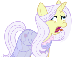 Size: 5477x4341 | Tagged: safe, artist:frownfactory, lily lace, pony, unicorn, g4, honest apple, absurd resolution, clothes, derp, dress, female, literally, poo brain, see-through, simple background, solo, tongue out, transparent background, vector