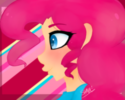Size: 1500x1200 | Tagged: safe, artist:shayaanimate14, pinkie pie, human, g4, bust, female, humanized, portrait, solo