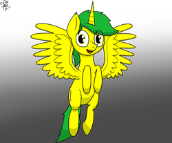 Size: 1600x1326 | Tagged: safe, artist:php142, oc, oc only, alicorn, pony, cute, digital art, flying, looking at you, male, photoshop, smiling, solo, spread wings, wings