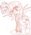 Size: 514x575 | Tagged: safe, artist:fatalqueef, fluttershy, pegasus, pony, g4, 4chan, clothes, cosplay, costume, crossover, drawthread, ed (ed edd n eddy), ed edd n eddy, female, flockmod, monochrome, shirt, solo