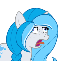 Size: 2881x2826 | Tagged: safe, artist:blackblood-queen, oc, oc only, oc:bubble lee, pony, unicorn, derp, female, freckles, high res, mare, open mouth, simple background, solo, transparent background, vector