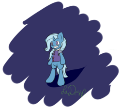 Size: 1280x1160 | Tagged: safe, artist:theoddmess, trixie, pony, unicorn, g4, bipedal, clothes, female, grin, smiling, solo, vest