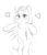 Size: 4688x5469 | Tagged: safe, artist:mrscurlystyles, oc, oc only, pony, absurd resolution, blushing, chest fluff, female, filly, grayscale, heart, holding a pony, monochrome, simple background, sketch, solo, white background