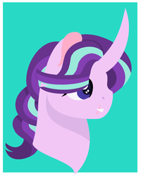 Size: 1028x1284 | Tagged: safe, artist:chaserofthelight99, starlight glimmer, pony, g4, bust, curved horn, female, horn, older, portrait, scar, solo