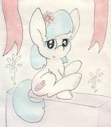 Size: 683x783 | Tagged: safe, artist:slightlyshade, coco pommel, earth pony, pony, g4, female, sitting, solo