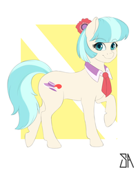 Size: 2400x3000 | Tagged: safe, artist:souladdicted, coco pommel, earth pony, pony, g4, cocobetes, cute, female, high res, looking at you, mare, raised hoof, request, requested art, smiling, solo