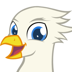 Size: 512x512 | Tagged: safe, artist:the smiling pony, oc, oc only, oc:der, griffon, .svg available, bust, colored pupils, derpibooru badge, looking at you, open mouth, portrait, simple background, smiling, solo, svg, transparent background, vector