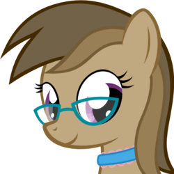 Size: 512x512 | Tagged: safe, artist:the smiling pony, oc, oc only, oc:dawnsong, earth pony, pony, g4, .svg available, bust, choker, derpibooru badge, female, glasses, mare, portrait, simple background, smiling, solo, svg, transparent background, vector