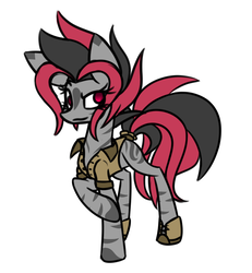 Size: 1414x1531 | Tagged: safe, artist:nekro-led, oc, oc only, oc:zalika, zebra, fallout equestria, boots, clothes, simple background, solo, tail wrap, white background