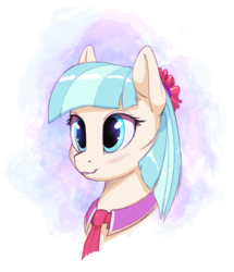 Size: 656x762 | Tagged: safe, artist:shydale, coco pommel, earth pony, pony, g4, blushing, bust, cocobetes, cute, female, lip bite, mare, portrait, solo