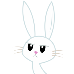 Size: 800x800 | Tagged: safe, artist:joey, derpibooru exclusive, angel bunny, derpibooru, g4, bust, derpibooru badge, frown, male, meta, portrait, simple background, solo, transparent background, vector