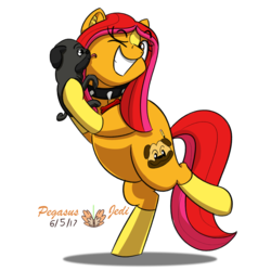 Size: 2000x2000 | Tagged: safe, artist:floofyfoxcomics, oc, oc only, oc:puggie pomft, dog, earth pony, pony, pug, female, high res, licking, mare, simple background, solo, tongue out, transparent background