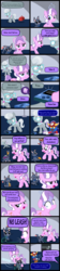 Size: 2000x8953 | Tagged: safe, artist:magerblutooth, diamond tiara, silver spoon, oc, oc:dazzle, oc:handy dandy, oc:peal, cat, earth pony, imp, pony, comic:diamond and dazzle, g4, absurd resolution, butt, collar, comic, female, filly, foal, food, freakout, implied bdsm, invisible, leash, pizza, plot, vector, video game