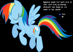 Size: 1053x759 | Tagged: safe, rainbow dash, pony, g4, black background, continue, female, game over, knocked out, mother series, parody, rpg, simple background, solo, undertale, video game
