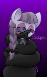 Size: 740x1200 | Tagged: safe, artist:snakeythingy, inky rose, pony, snake, g4, honest apple, blushing, coils, kaa eyes, mind control, muffled moaning, story included