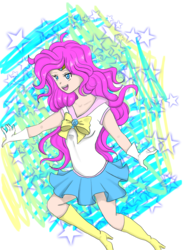 Size: 600x800 | Tagged: safe, artist:costaku, pinkie pie, human, g4, clothes, cosplay, costume, crossover, female, humanized, sailor moon (series), simple background, solo, transparent background