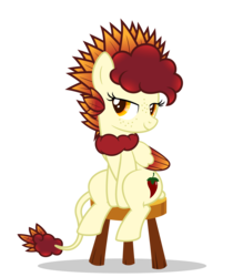 Size: 7000x8333 | Tagged: safe, artist:besttubahorse, oc, oc only, oc:chimie changa, hybrid, absurd resolution, bedroom eyes, freckles, pegaphoenix, simple background, sitting, stool, transparent background, vector