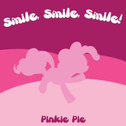 Size: 3600x3600 | Tagged: safe, artist:flutterspon, pinkie pie, earth pony, pony, g4, cover, female, high res, silhouette, smile song, solo