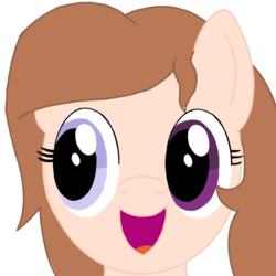 Size: 1000x1000 | Tagged: safe, artist:pony4koma, artist:toyminator900, oc, oc only, oc:milo, earth pony, pony, bust, female, heterochromia, mare, open mouth, simple background, smiling, solo, transparent background