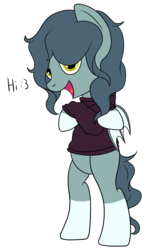Size: 1005x1701 | Tagged: safe, artist:cloudy95, oc, oc only, oc:silent dart, bat pony, pony, bipedal, clothes, female, mare, simple background, solo, sweater, transparent background