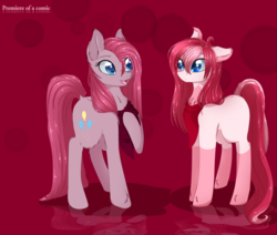 Size: 1024x870 | Tagged: safe, artist:php146, pinkie pie, oc, oc:amai, pony, g4, duo, female, looking at each other, mare, pinkamena diane pie, smiling