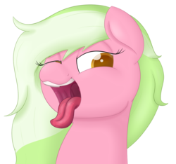 Size: 1125x1053 | Tagged: safe, artist:hartenas, oc, oc only, oc:sea foam, pony, looking at you, maw, mawshot, open mouth, simple background, solo, tongue out, transparent background