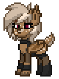 Size: 120x160 | Tagged: safe, oc, oc only, oc:cherry mocaccino, bat deer, deer, original species, pony, pony town, blouse, clothes, eyeshadow, female, makeup, pixel art, simple background, solo, sprite, stockings, thigh highs, vampire bat deer, white background