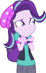 Size: 1834x2895 | Tagged: safe, artist:surprisepi, starlight glimmer, equestria girls, equestria girls specials, g4, my little pony equestria girls: mirror magic, beanie, clothes, female, hat, pants, simple background, solo, transparent background, vector, vest, watch