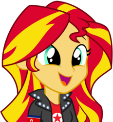 Size: 949x1024 | Tagged: safe, artist:rundevilrun007, sunset shimmer, equestria girls, g4, alternate clothes, female, north korea, simple background, smiling, solo, transparent background, vector