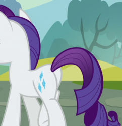 Size: 592x611 | Tagged: safe, screencap, rarity, pony, g4, honest apple, butt, cropped, female, mare, plot