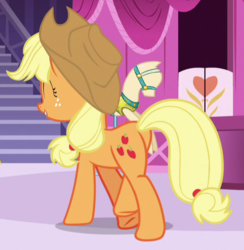 Size: 490x502 | Tagged: safe, screencap, applejack, earth pony, pony, g4, honest apple, butt, cropped, female, mare, plot