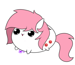 Size: 2300x2000 | Tagged: safe, artist:lullabytrace, oc, oc only, oc:cherry cerise, pony, blob, cute, high res, simple background, solo, transparent background