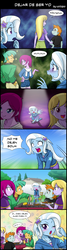 Size: 800x2984 | Tagged: safe, artist:bro998, artist:uotapo, edit, fuchsia blush, lavender lace, snails, snips, trixie, equestria girls, g4, blushsnails, comic, female, lacesnips, spanish, trixie and the illusions, trixie's fans