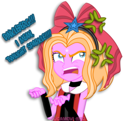 Size: 1600x1565 | Tagged: safe, artist:jucamovi1992, oc, oc only, oc:aglaope, equestria girls, g4, angry, dinkleberg, simple background, solo, the fairly oddparents, transparent background, vector