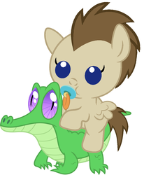 Size: 836x1017 | Tagged: safe, artist:red4567, crescent pony, gummy, mane moon, pony, g4, baby, baby pony, cute, pacifier, ponies riding gators, riding, simple background, white background