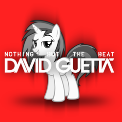 Size: 800x800 | Tagged: safe, artist:moongazeponies, artist:penguinsn1fan, dj pon-3, vinyl scratch, pony, g4, cover, david guetta, female, parody, solo