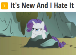 Size: 296x213 | Tagged: safe, rarity, pony, g4, bemused, caption, female, fimfiction, fimfiction 4.0, meme, meta, sitting, solo