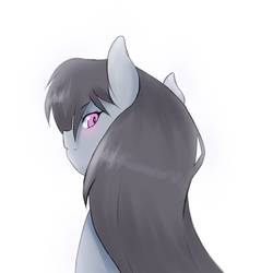 Size: 1350x1350 | Tagged: safe, artist:papibabidi, octavia melody, earth pony, pony, g4, bust, female, looking back, portrait, simple background, solo, white background