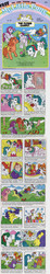 Size: 601x3292 | Tagged: safe, applejack (g1), confetti (g1), gusty, gypsy (g1), heart throb, lemon drop, majesty, parasol (g1), peachy, spike (g1), bird, pony, comic:my little pony (g1), g1, official, apple, apple core, bow, circling stars, cloud balls, comic, crystal ball, dizzy, female, horn, joyride, knocking over fences, magic carpet, magic mountain, man in the moon, notice, snowball, spinning, tail bow, that pony sure does love apples, that pony sure does love showjumping, the flying carpet, twirled her magic horn