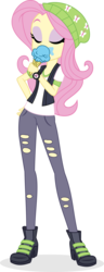 Size: 1306x3409 | Tagged: safe, artist:punzil504, fluttershy, starlight glimmer, equestria girls, equestria girls specials, g4, mirror magic, beanie, boots, clothes, clothes swap, cute, eyes closed, female, food, hat, hipstershy, ice cream, pants, shirt, shoes, shyabetes, simple background, solo, starlight glimmer's boots, that human sure does love ice cream, transparent background, vector