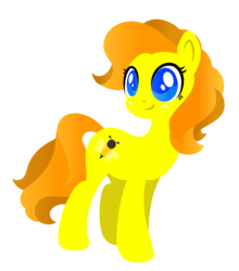 Size: 2000x2274 | Tagged: safe, artist:rish--loo, oc, oc only, oc:honey blossom, earth pony, pony, blue eyes, cutie mark, female, high res, hooves, lineless, mare, minimalist, modern art, orange hair, simple background, smiling, solo, transparent background