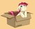 Size: 1983x1677 | Tagged: safe, artist:facerenon, roseluck, earth pony, pony, g4, box, commissioner:doom9454, cute, female, floppy ears, mare, pony in a box, pouting, solo