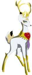 Size: 655x1496 | Tagged: safe, artist:longct18, idw, king aspen, deer, g4, male, simple background, solo, transparent background
