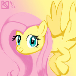 Size: 1500x1500 | Tagged: safe, artist:kelseyleah, fluttershy, pony, g4, female, gradient background, solo